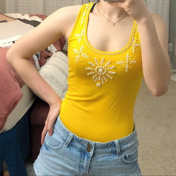 cute yellow tank tops